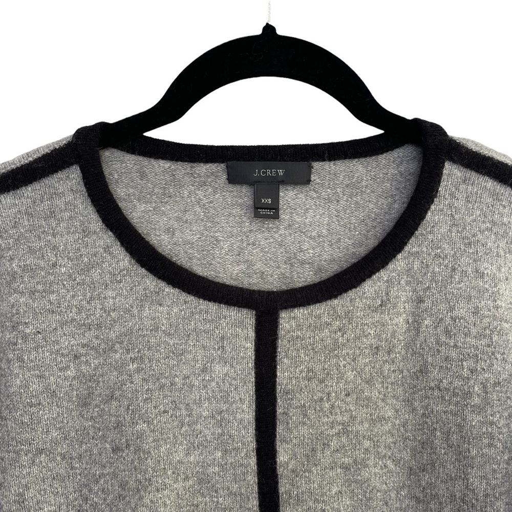 J. Crew 100% Wool Tipped Sweater Tunic Grey Stripe - Picture 5 of 9